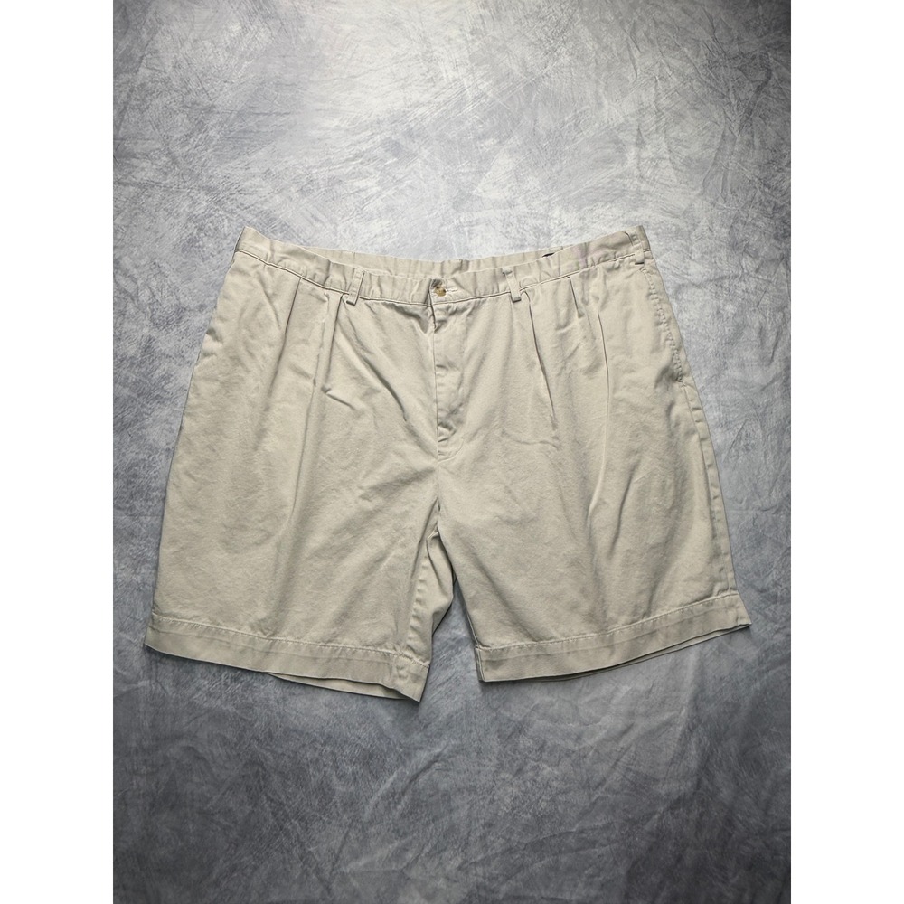 Polo Ralph Lauren Mens Khaki Pleated Chino Shorts Classic Fit Sz 48B Big preppy